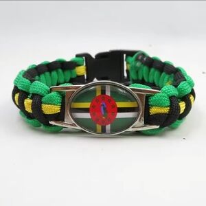 Dominica Flag Paracord Bracelet Emblem